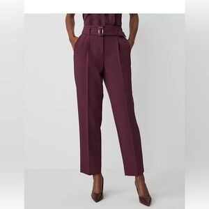 NEW $119 Ann Taylor  The petite belted Taper Pant curvy sz 4P